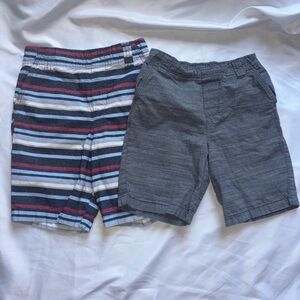 Boys Multicolored Striped and Gray Shorts Set, Set of 2, Kids Shorts, Summer